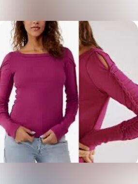 Free People Daisy Lane Cuff Long Sleeve Top